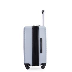 Expandable 3 Piece Luggage Sets PC Lightweight Suitcase with Two Hooks, Spinner Wheels, TSA Lock, (20/24/28), Silver